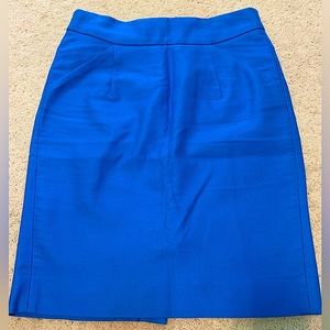 J. Crew vibrant blue pencil skirt size 0 NWOT